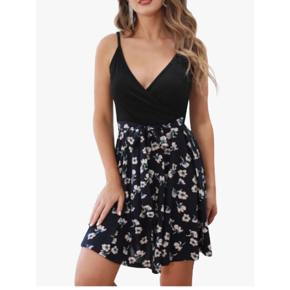 Aphratti V-Neck Spaghetti Strap Wrap Dress Floral NWT Size XXL